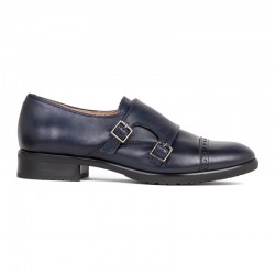 Blue leather English shoe