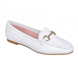 White leather moccasin with...