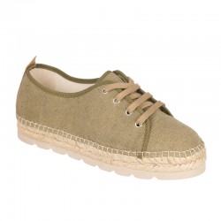 Green lace-up espadrille
