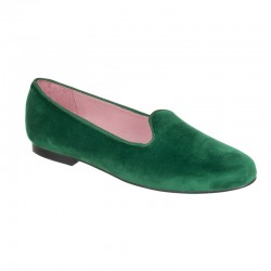 Green velvet slippers