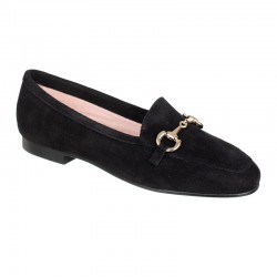 Black suede moccasin with...