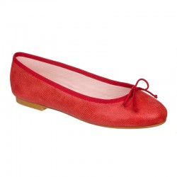 Red leather ballerina