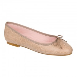 Stone carved suede ballerina
