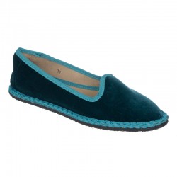 Blue velvet slippers