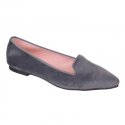 Gray velvet slippers