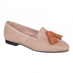Beige suede moccasin with...