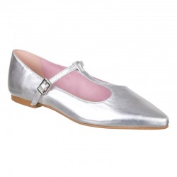 Silver ballerina with T buckle